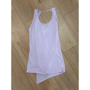Athleta Open Back Tank Pink Striped Yoga Top XS